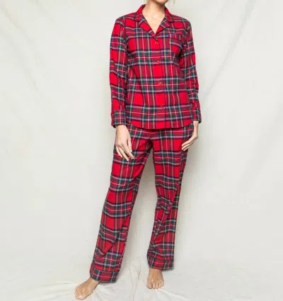Petite Plum Imperial Tartan Pajama Set In Red Plaid