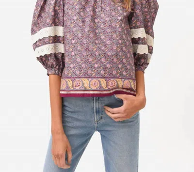 Hunter Molly Top In Falling Leaves In Pink
