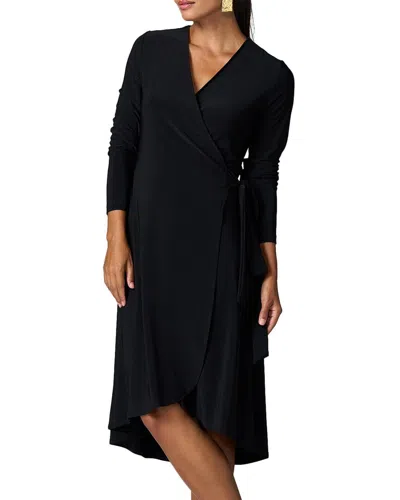 Franne Golde Essential Wrap Midi Dress In Black