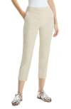 Theory Treeca Good Linen Cropped Pull-on Ankle Pants In Straw