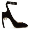 NICHOLAS KIRKWOOD Black Velvet Lola Pearl Heels