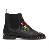 CHARLOTTE OLYMPIA CHARLOTTE OLYMPIA BLACK FLORAL STUDDED CHELSEA BOOTS