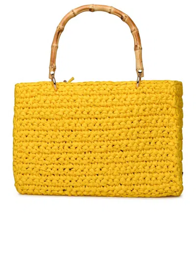 Chica Venus Yellow Raffia Bag