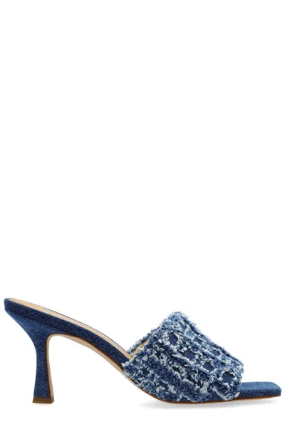 Michael Michael Kors Tessa Heeled Denim Mules In Blue