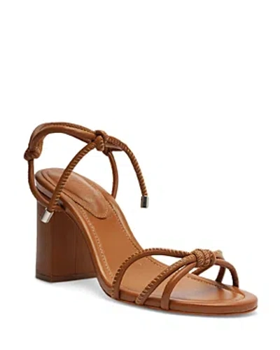 Schutz Kate Knotted Ankle-tie Sandals In Honey Peach