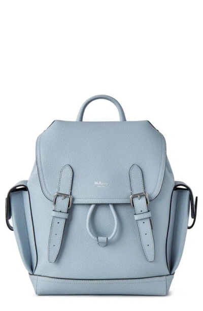 Mulberry Mini Heritage Leather Backpack In Poplin Blue