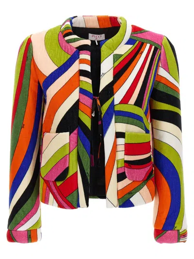 Pucci Printed Cotton Jacket In Multicolour