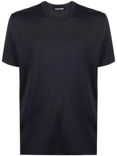 Tom Ford Melange T-shirt Clothing In Blue