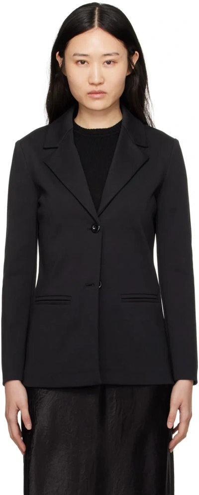 Max Mara Leisure Madera Cotton-blend Jersey Blazer In 4 Black