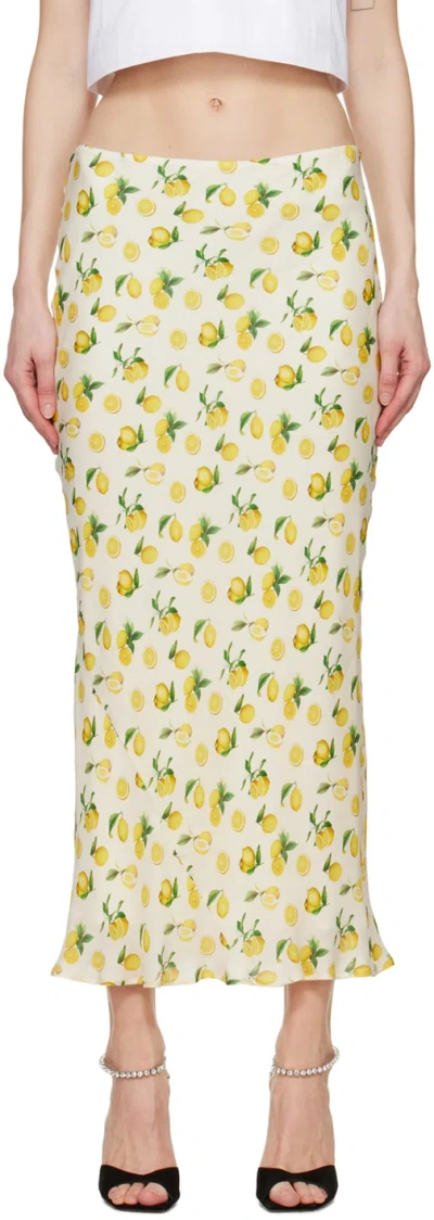 Sportmax Gerard Printed Silk Georgette Midi Skirt In 001vaniglia