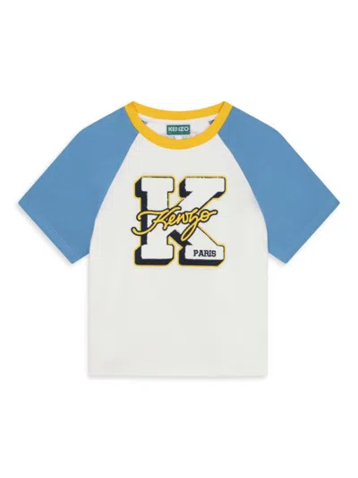 Kenzo Little Boy's & Boy's K Varsity Logo T-shirt In Ivory