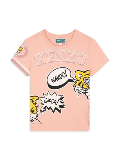 Kenzo Little Girl's & Girl's Tiger Comic Graphic T-shirt In Nude