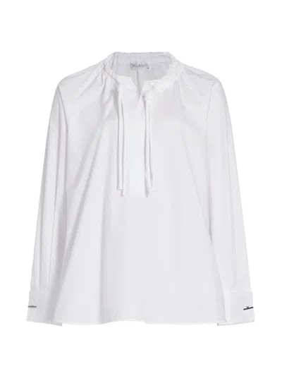 Max Mara Matassa Cotton Tunic Top In Optical White
