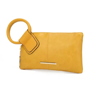 Mkf Collection By Mia K Simone Vegan Leather Clutch/wristlet For Women's In Yellow