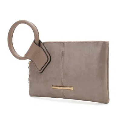 Mkf Collection By Mia K Simone Vegan Leather Clutch/wristlet For Women's In Beige