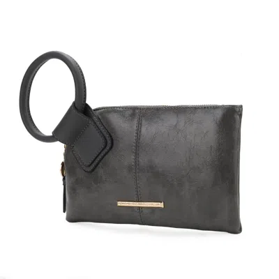 Mkf Collection By Mia K Simone Vegan Leather Clutch/wristlet For Women's In Grey