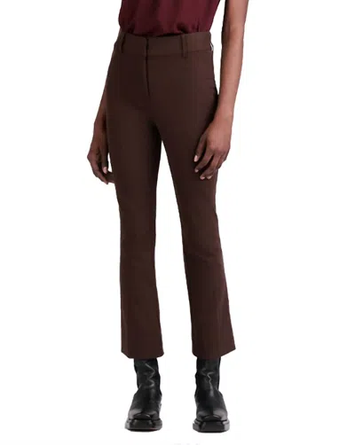 Derek Lam 10 Crosby Cropped Flare Trouser In Chocolat In Brown