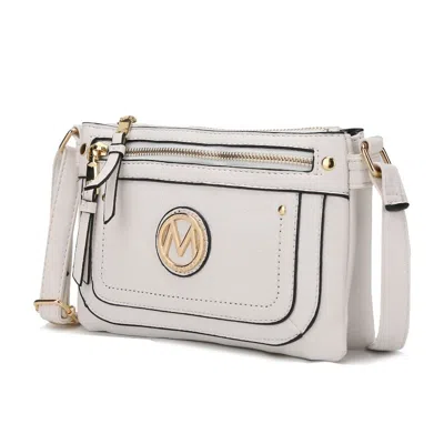 Mkf Collection By Mia K Elaina Multi Pocket Crossbody Handbag In White