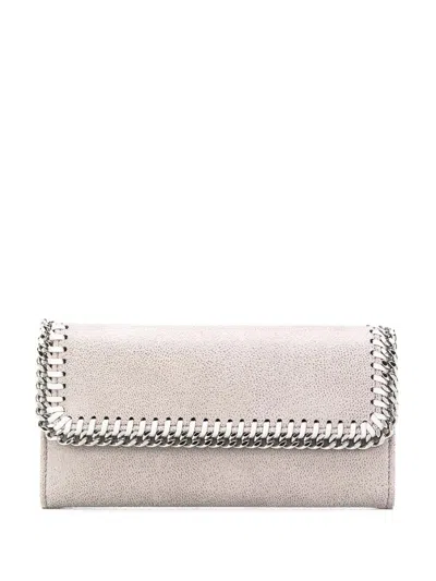 Stella Mccartney Light And Silver Continental Falabella Wallet In Grey