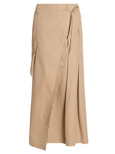 Dries Van Noten Women's Skilt Cotton Cargo Maxi Skirt In Beige