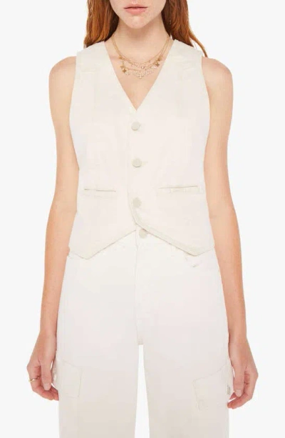Mother The Masked Rider Denim Waistcoat In White