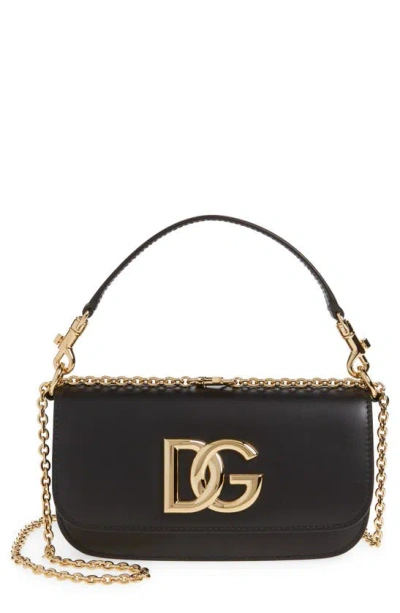Dolce & Gabbana 3.5 Flap Leather Top-handle Bag In Black