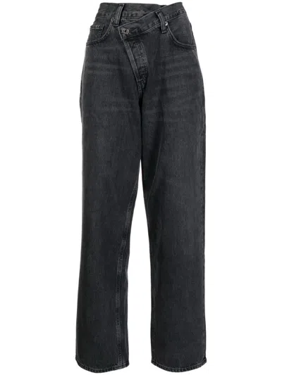Agolde Crossover Straight-leg Jeans In Black
