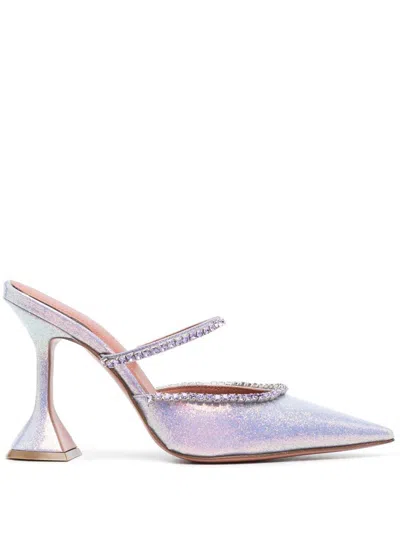 Amina Muaddi Gilda Mules In Lilac