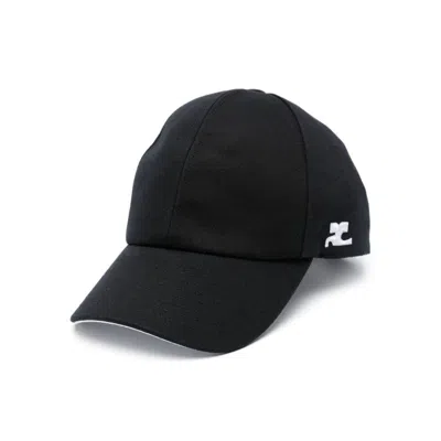 Courrèges Embroidered Logo Hat Accessories In Black