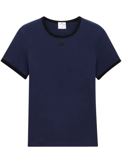 Courrèges T-shirts And Polos In Navy/black