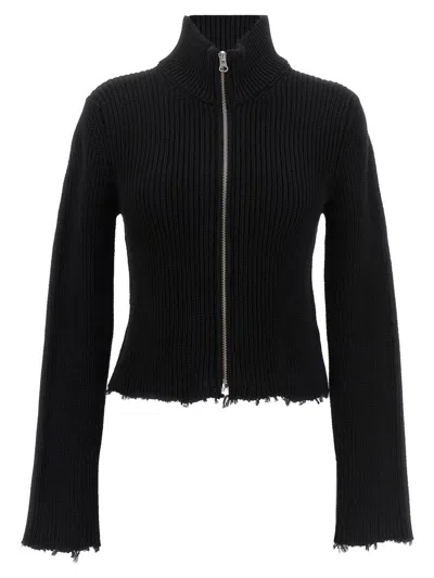 Mm6 Maison Margiela Zip Cardigan In Black