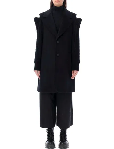 Noir Kei Ninomiya Coat Wool In Black