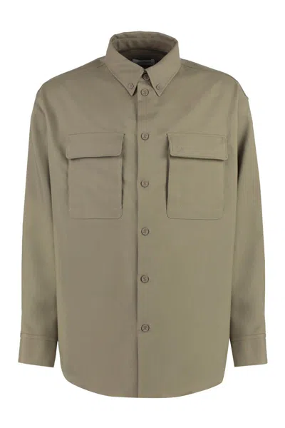 Off-white Technical Fabric Overshirt In Beige