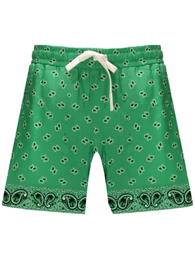 Palm Angels Shorts In Green Gree