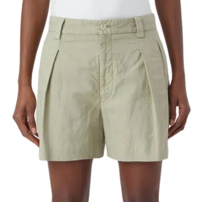 Closed Idabel Linen Cotton Shorts In Lt Moss Green In Beige