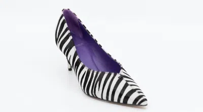 Carrano Women's Natalia Heel In Zebra/pelo Snake/mestico White In Purple
