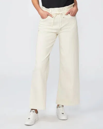 Paige Carly Waistband Tie Flare Jean In White