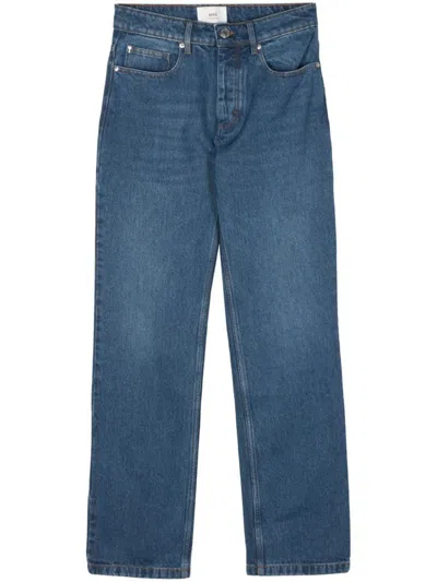 Ami Alexandre Mattiussi Ami Paris Straight Fit Denim Jeans In Blue