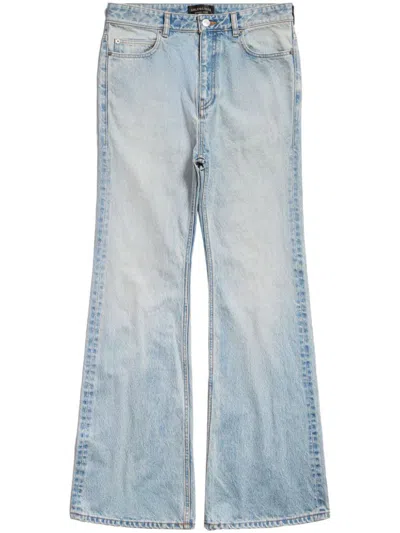 Balenciaga Flared Denim Jeans In Clear Blue