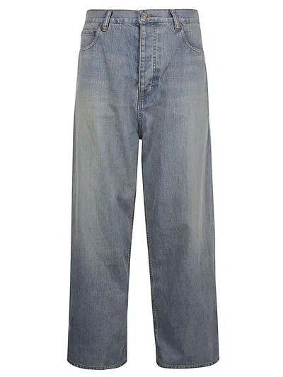 Balenciaga Waterproof Cotton Jeans In Blue