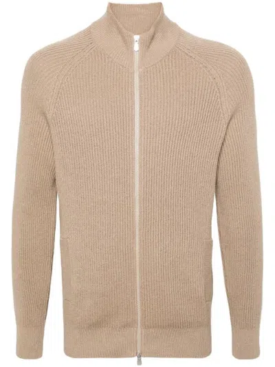 Brunello Cucinelli Full Zipper Cardigan Clothing In Nude & Neutrals