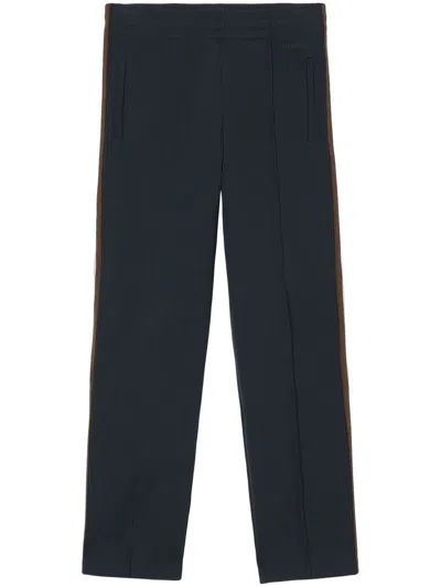Burberry Pants With Striped Bands In Blue