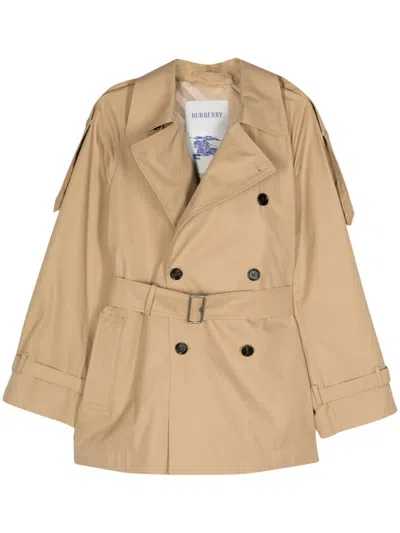 Burberry Trench Clothing In Nude & Neutrals