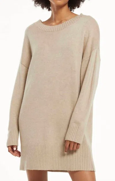Z Supply Baldwin Sweater Dress In Oatmeal In Metallic