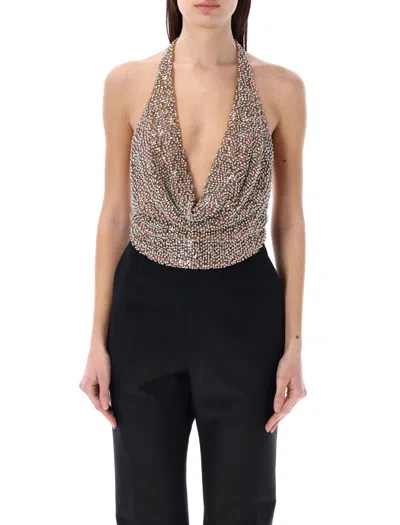 Retroféte Retrofête Eleonor Sequins Top In Tannin Silver