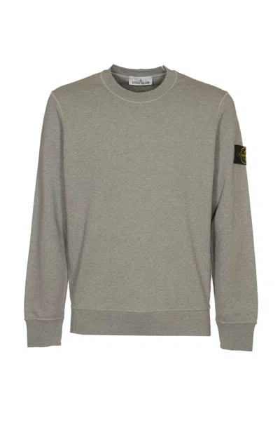 Stone Island Sweaters In Melange Grey