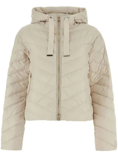 Woolrich Chevron Hooded Jacket Clothing In Nude & Neutrals