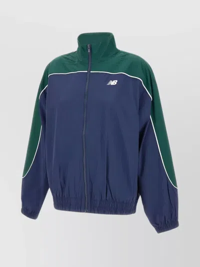 New Balance Color-block Sportswear Jacket Quick-drying Technology In Marine Blue