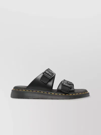 Dr. Martens' Stitched Welted Sole Open Toe Sandals In Black