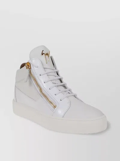 Giuseppe Zanotti Leather High Top Sneakers In White